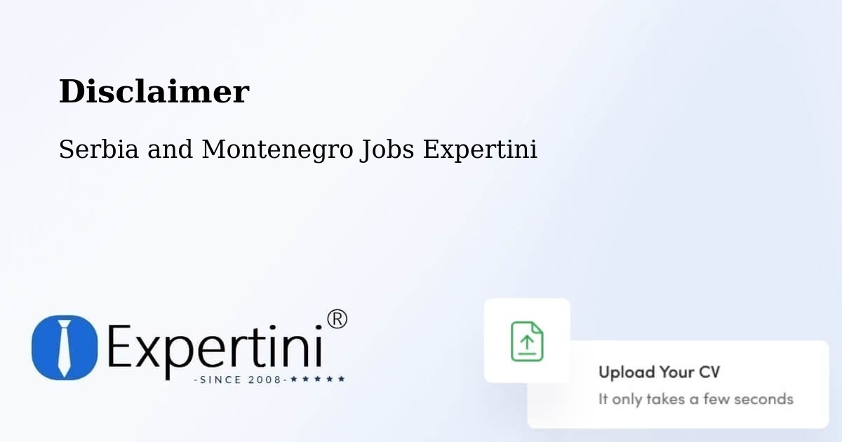 Disclaimer – Chemainus - Serbia and Montenegro Jobs Expertini